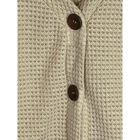 Derek Heart Top Womens Small Cardigan Button Down Waffle Knit Tan Brown Casual - Picture 4 of 15